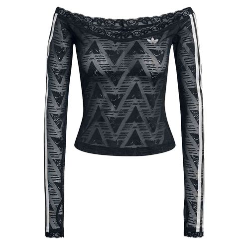 Remera Mangas Larga Mujer Adidas Top Encaje
